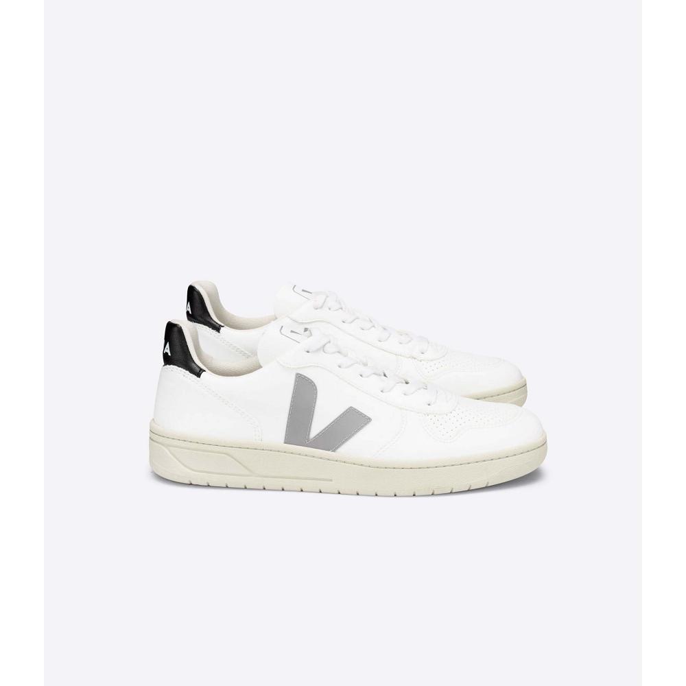 Veja V-10 CWL Women\'s Sneakers White/Grey/Black | NZ 657YXF